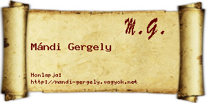 Mándi Gergely névjegykártya