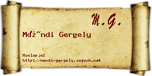 Mándi Gergely névjegykártya